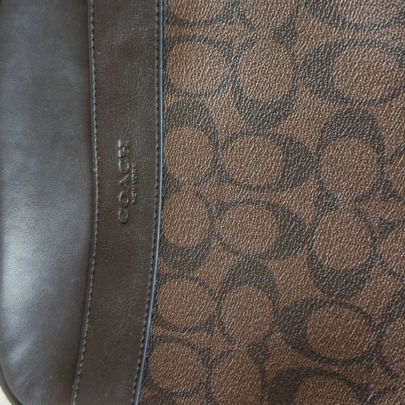 Coach Brown and Black Messenger Bag with Signature Monogram - Picture 4 of 5